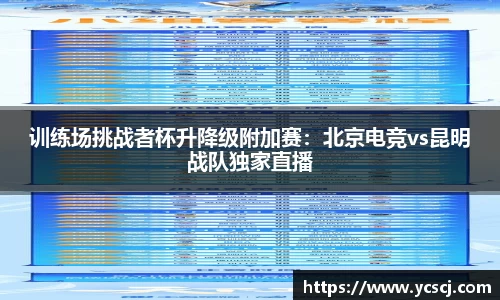 训练场挑战者杯升降级附加赛：北京电竞vs昆明战队独家直播